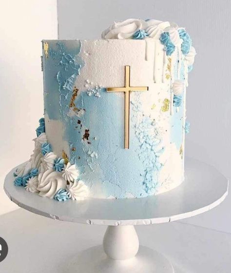 Cake Ideas For Confirmation, First Holy Communion Cake Boy, Holy Communion Cake Boy, Boys Confirmation Cake, Boy First Communion Cake, Boy Confirmation Cake, Baptismal Cake Boy One Layer, Cake For First Communion, Confirmation Cakes For Boys