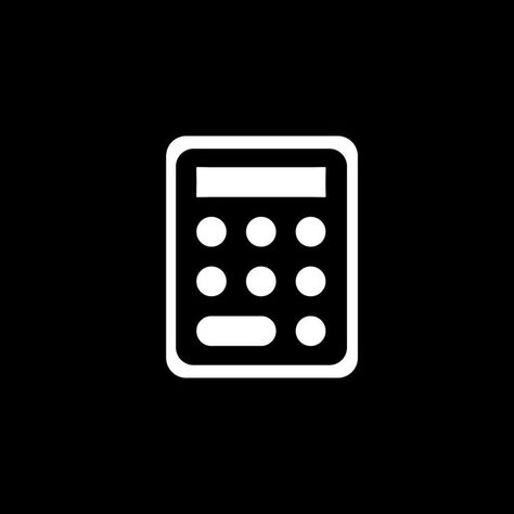 Black And White Calculator Icon, Phone App Icons Black, Black App Icons Calculator, Dark Phone Icon, Phone App Icon Aesthetic Black, Phone Black Icon, Dark Icons For Apps, Black Calculator Icon, Calculator Wallpaper