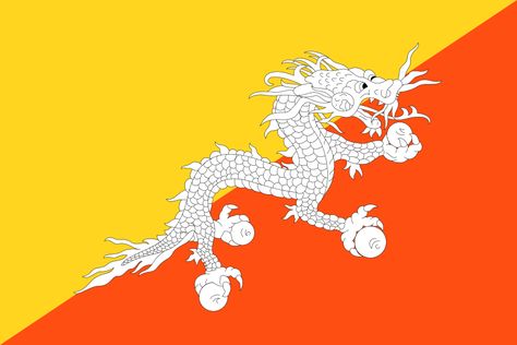 Bhutan Flag, Asian Flags, National Animal, Landlocked Country, Design Rules, Flags Of The World, Bhutan, State Flags, South Asia