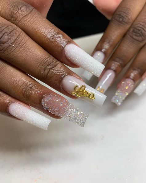 Gold French Tips, Red-Hot Flames, & More Leo Season Nail Art Leo Season Nails, Gold French Tips, Gold French Tip, Chrome Manicure, Season Nails, Beauty Rules, Statement Nail, White Manicure, Long Stiletto Nails