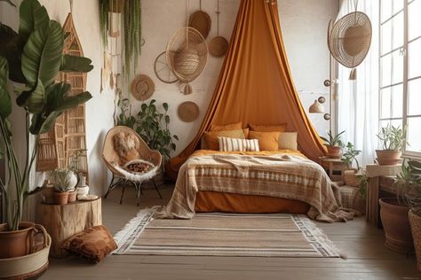 Bohemian Bedroom Design, Modern Boho Bedroom, Boho Office, Boho Bedroom Design, Earthy Bedroom, Room Vibes, Boho Style Bedroom, Bedroom Design Inspiration, Boho Chic Bedroom