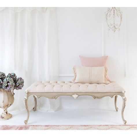 MORE Antique French Bedroom, Ivory Bedroom, Sensual Bedroom, French Furniture Design, Upholstered Bench Bedroom, French Style Bed, French Style Bedroom, White Console Table, Upholstered Bedroom