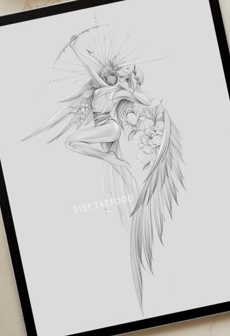 Phoenix Tattoos For Women, Female Warrior Tattoo, Valkyrie Tattoo, Phoenix Tattoos, Mystical Tattoos, Goddess Tattoo, Muster Tattoos, Angel Tattoo Designs, Tatuaje A Color