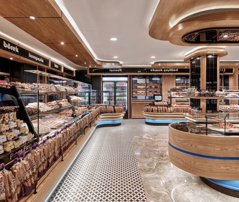 Bakery interior design ideas 💫 Supermarket Design Interior Retail, Bakery Interior Design Ideas, Bakery Architecture, Supermarket Interior Design, Interior Supermarket, Market Interior Design, Bakery Interior Design, Bakery Shop Interior, Supermarket Design Interior