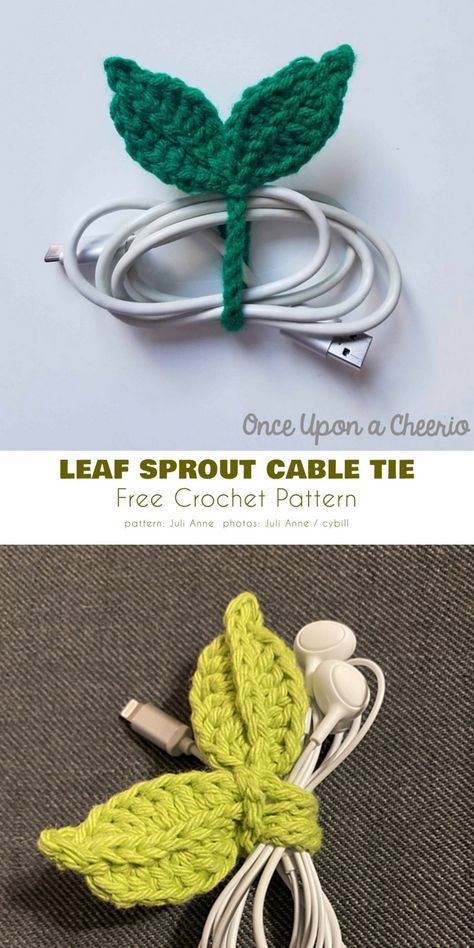 Leaf Sprout Cable Tie Výtvarné Reference, Crochet Cable, Crochet Business, Crochet Design Pattern, Crochet Plant, Crochet Leaves, Beginner Crochet Projects, Cable Tie, Crochet Bookmarks