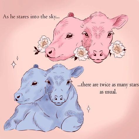 The Two Headed Calf, Twice As Many Stars, Two Headed Calf Tattoo, Art Design Tattoo, Two Headed Calf, Cow Tattoo, Cute Simple Tattoos, Stick N Poke Tattoo, Medusa Tattoo