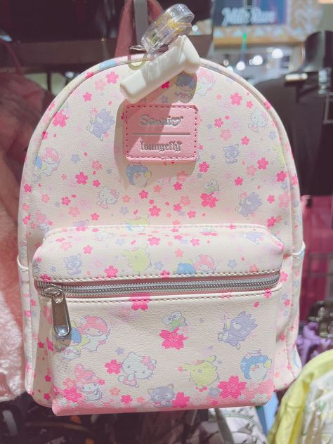 Sanrio Loungefly Backpack, Loungefly Bag Sanrio, Kawaii Mini Backpack, Sanrio Mini Backpack, Sanrio Purse, Loungefly Aesthetic, Sanrio Loungefly, Sanrio Bags, Sanrio Backpack