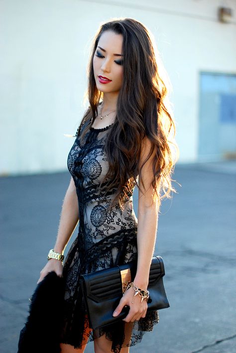 Lace Noir Hapa Time, Jessica Ricks, Looks Pinterest, Chique Outfits, Lace Bodycon Dress, Beautiful Fashion, Look Fashion, Lehenga, Asian Beauty