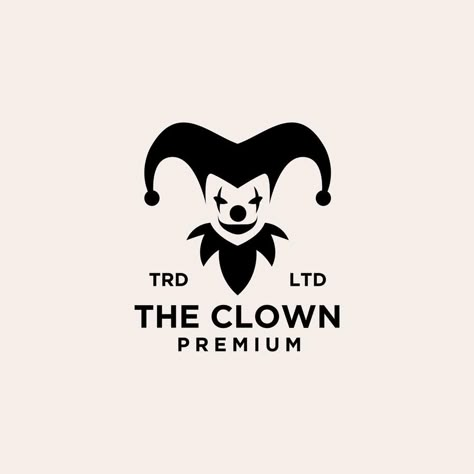 Clown Logo Design, Joker Logo Design, Jester Illustration, Clown Logo, Joker Symbol, Ideas De Logos, Joker Icon, Joker Illustration, Joker Brand