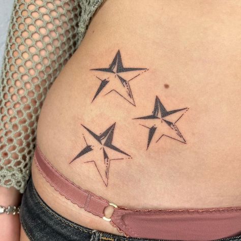 Stars for @anjoliebarf ! Thanks for the bolognese! @nou.barcelona ❤️ . . . . . #startattoo #handpoked #dotworktattoo #blackwork #hiptattoo | Instagram Cool Star Tattoos, 3 Stars Tattoo, Star Face Tattoo, Hipster Tattoos, Inspo Tattoo, Tattoo Star, Barcelona Tattoo, Hipster Tattoo, Tattoos Inspo