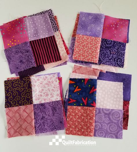 4.5in 4-patch blocks from charm squares Easy 4 Patch Quilt Block, 4 Patch Quilt Pattern Ideas, Four Patch Quilt Patterns, 4 Patch Quilt, Charm Pack Quilt Patterns, Charm Square Quilt, Charm Pack Quilt, Patchwork Blocks, Charm Pack Quilts