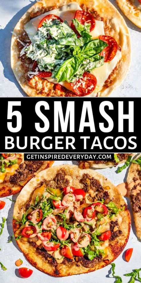 Keto Smash Burger Taco, Smash Burgers Taco On Griddle, Smash Taco Burger Recipe, Healthy Smash Burger Recipe, Korean Smash Tacos, Turkey Smash Burger Taco, Smash Burger Tacos Recipe, Smash Chicken Burger, Smash Tacos Recipe Blackstone