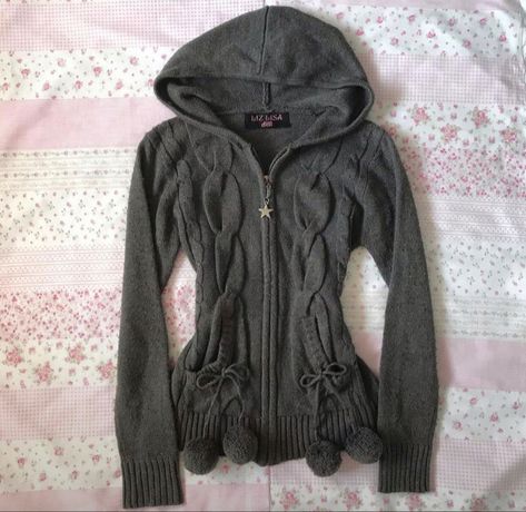 Mcbling Fashion, 2000s Fashion Outfits, Cardigan Women, Hooded Cardigan, Cute Everyday Outfits, Vintage Casual, Really Cute Outfits, Y2k Streetwear, 2000s Fashion