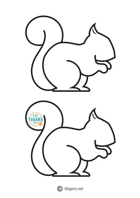 Free Printable Squirrel Templates - Lil Tigers Squirrel Applique Pattern Free, Squirrel Printable Template, Squirrel Pattern Printable, Squirrel Preschool Crafts, Squirrel Art Preschool, Squirrel Template Free Printable, Squirrel Crafts For Toddlers, Squirrel Crafts Preschool, Squirrels Preschool