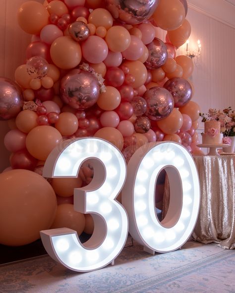 Celebrating a 30th birthday party with our 3D light up marquee letters (or marquee numbers). 30 Number Lights, 30th Birthday Marquee, 30 Light Up Numbers, Number Lights Party, 30 Marquee Numbers, Happy 30th Birthday For Her, Talk 30 To Me Birthday Party, Light Up Marquee Letters, Marquee Numbers