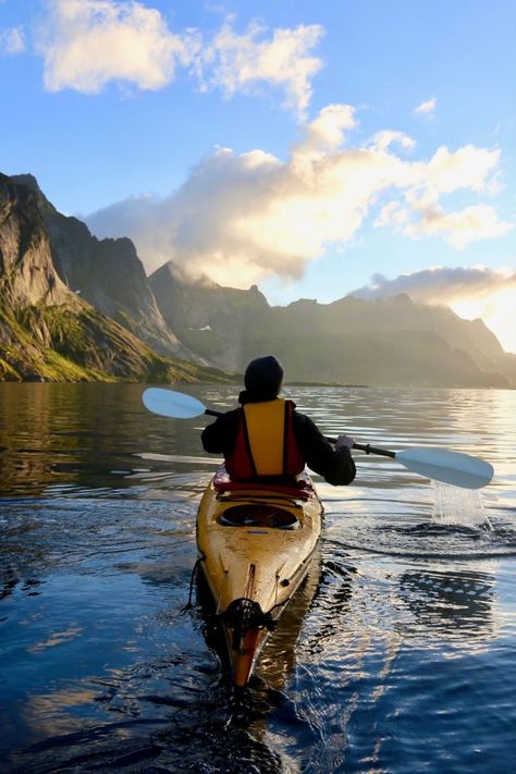 Norway Lifestyle Aesthetic, Kayak Aesthetic, Kayaking Photography, Kayaking Aesthetic, Hiking Bucket List, Fjords Norway, Norway Aesthetic, Mountain Activities, Norway Fjords