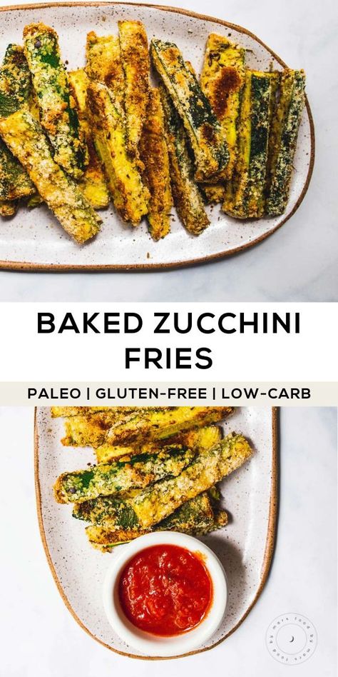 Paleo Zucchini Fries, Zucchini Pommes, Baked Zucchini Fries, Paleo Zucchini, Paleo Appetizers, Paleo Side Dishes, Paleo Sides, Baked Zucchini, Bake Zucchini