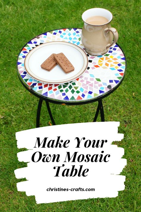 Mosaic Patio Table, Mosaic Tile Table, Diy Table Top, Table Garden, Mosaic Vase, Mosaic Table Top, Tile Table, Mosaic Table, Pinterest Party