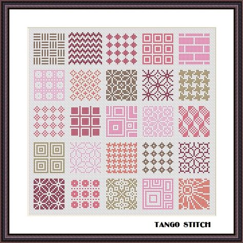 Pink Cross Stitch, Cross Stitch Sampler Patterns, Easy Cross Stitch, Cross Stitch Geometric, Easy Cross Stitch Patterns, Stitch Sampler, Simple Embroidery Designs, Blackwork Embroidery, Pink Cross