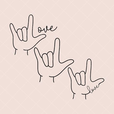 I Love You Hand Sign Drawing, I Love You Sign Language Tattoo Outline, Tattoo Asl I Love You, I Love You Tattoos Sign Language, I Love You Symbol Tattoo Sign Language, I Love You Sign Language Tattoo With Flowers, I Love You Sign Language Art, I Love You Asl Tattoo Simple, Asl I Love You Tattoo Simple