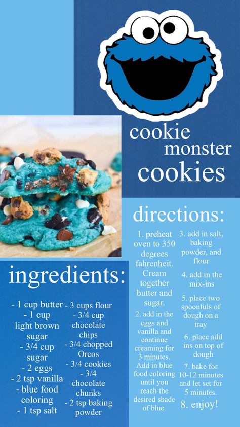 #myfirstshuffle #cookies #cookiemonster #baking Bake Sell Recipes, How To Make Monster Cookies, Cookie Monster Pound Cake, How To Make Cookie Monster Cookies, Cookie Monster Cookie Recipe, Cookie Ideas Creative, Cool Recipes Desserts, Cookie Monster Cookies Decorated, Cookie Monster Recipes