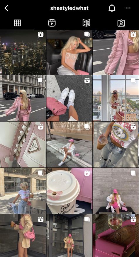 Ig Feed Theme Ideas, Insta Feed Ideas Aesthetic Pink, Feed Rosa Pink, Pink Instagram Layout, Pink Ig Feed, Instagram Aesthetic Inspiration Feed, Pink Instagram Theme, Insta Inspo Profile, Pink Instagram Aesthetic