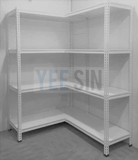 Storage Racks Ideas Shelves, Steel Rack Storage, Racks Design Display For Shop, Store Rack Design, Storage Racks Metal Shelving Units, Small Store Room Ideas, Metal Racks Storage Ideas, Rack Design For Shop, Storeroom Ideas