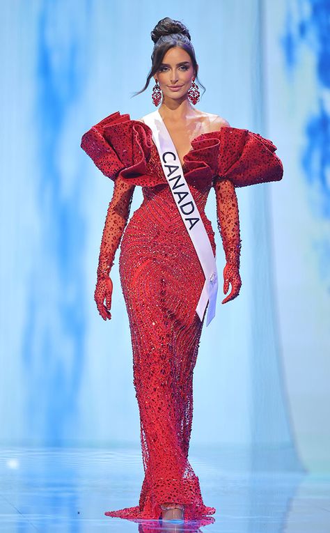 Photos from Miss Universe 2023 Competition: See Contestants in Swimsuits, Evening Gowns and National Costumes Ms Universe Gowns, Miss Universe Evening Gown, Beauty Pageant Costume, Miss Universe Outfits, Universe Outfit, Miss Universe Canada, Miss Universe Dresses, Miss Universe Gowns, Miss Universe 2023