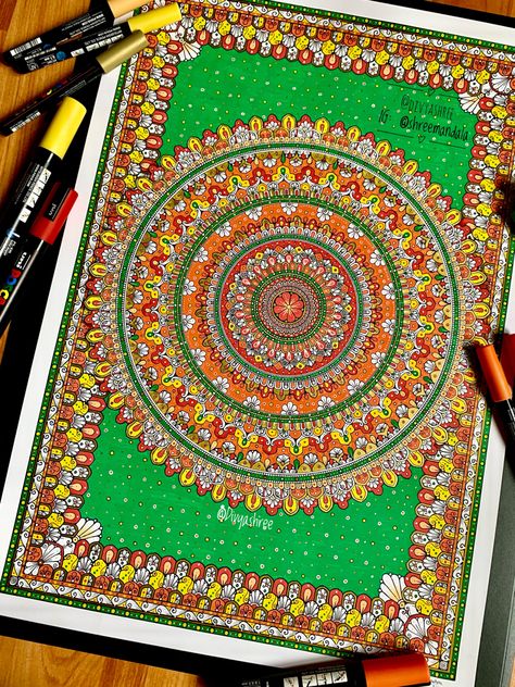 Colour Mandala, Large Mandala, Easy Mandala, Easy Mandala Drawing, Colorful Mandala, Simple Mandala, Mandala Art Lesson, Pencil Drawings Easy, Mandala Artwork