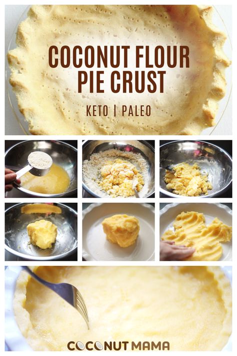 Coconut Pie Crust, Keto Pastry, Coconut Flour Pie Crust, Dolce Poche Calorie, Body Board, Comidas Keto, Baking With Coconut Flour, Coconut Flour Recipes, Coconut Pie