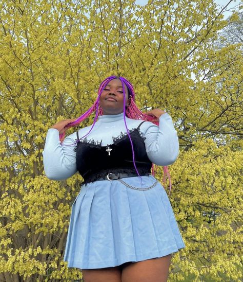 Fits Aesthetic Plus Size, Plus Size Princess Aesthetic, Bubblegum Pop Aesthetic Outfits, Plus Size Outfit Inspo Aesthetic, Plus Size Girly Outfits, Blue Themed Outfits, Plus Size Fashion Inspo, Girly Outfits Plus Size, Plus Size Pastel Outfits