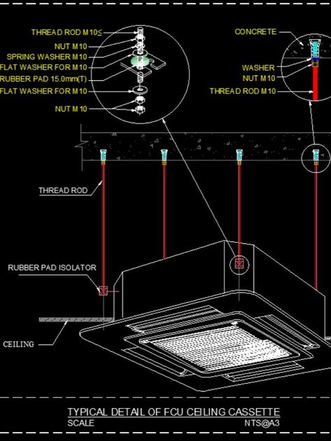 Septic Tank Design, Fan Coil Unit, Hvac Design, Electrical Symbols, Threaded Rods, Cad Blocks, Hvac System, Septic Tank, Industrial Buildings