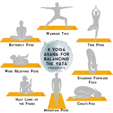 Vata Dosha Workout, Vata Dosha Exercise, Dosha Vata Diet, Vata Yoga Poses, Vata Dosha Yoga Poses, Vata Dosha Balance, Vata Dosha Yoga, Balancing Vata Dosha, Yoga For Vata Dosha