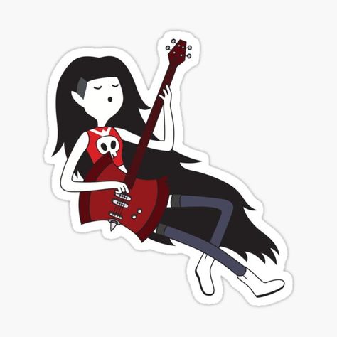 Marceline Sticker, Adventure Time Tattoo, Marceline And Bubblegum, Stickers Cool, Marceline The Vampire Queen, Guitar Stickers, Vampire Queen, Music Stickers, Scrapbook Stickers Printable