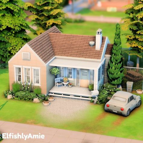 Tiny Sims Houses, The Sims 4 Tiny House Floor Plans, Base Game Home Sims 4, Basegame House Sims 4 Small, Sims 4 Base Game Tiny House, Sims 4 Tiny House Cc, Sims 4 Aesthetic House Base Game, Ts4 Base Game House, Sims 4 Base Game House Ideas