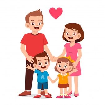 Family Picture Cartoon, Happy Family Pictures, Kids Cartoon Characters, Buat Pita, Family Vector, Happy Birthday Printable, Baby Art Projects, Kid Boy, Portrait Cartoon