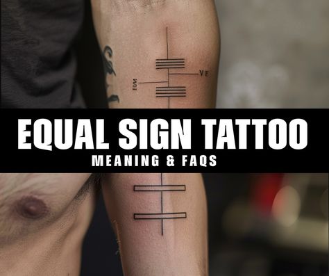 What is the significance and symbolism behind the equal sign tattoo? Equal Sign Tattoo, Equality Tattoo, Equality Tattoos, Avocado Tattoo, Equal Sign, Equals Sign, Sign Tattoo, Text Tattoo, Healing Tattoo