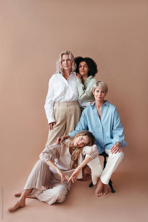 Women Supporting Each Other. by Irina Polonina Family Photoshoot Kardashian, Women Family Photoshoot, 3 Generations Photography, Generational Portrait, Family Photoshoot In Studio, Family Generation Photography, Family Photoshoot Studio, Mother Daughter Photography Poses, Generation Pictures