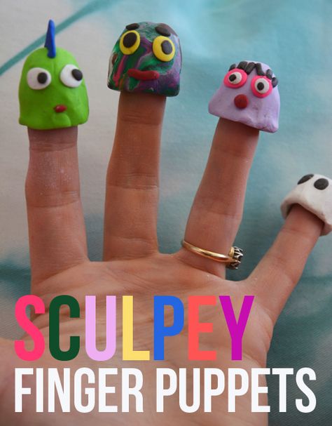 Sculpey Finger Puppets Meri Cherry, Teacher Crafts, Art Project For Kids, 3 Bears, Puppet Crafts, Project For Kids, Sculpture Projects, Easy Art Projects, Easy Art