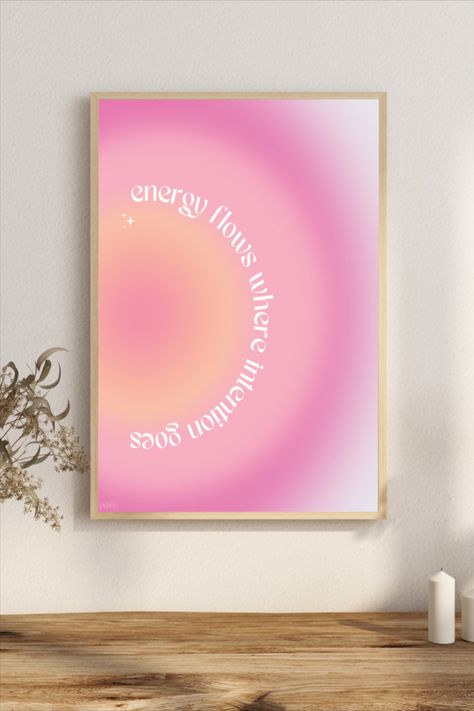 Aura Painting Art Easy, Aura Painting Canvas, Canvas Art With Quotes, Diy Posters For Room, Positive Art Painting, Aura Painting Art, Aura Paintings, Aura Decor, Positive Painting