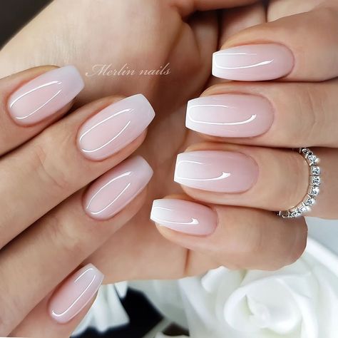 50 Best Ombre Nail Designs for 2024 - Ombre Nail Art Ideas - Pretty Designs Ombre Nails Sns, French Ombre Nails Gel Polish, Nails French Tip Ombre, Ombre French Wedding Nails, Ombré Wedding Nails, Cream Ombre Nails, Ombre French Manicure Short Nails, Clear And White Ombre Nails, May 2024 Nail Designs