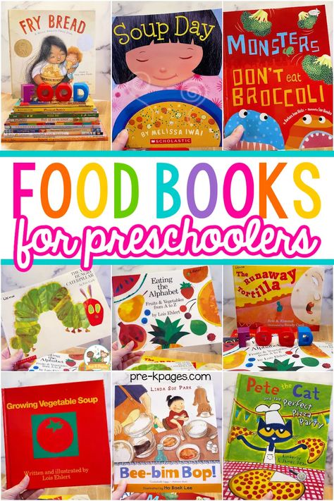 Preschool Cookbook Template, Cooking With Kindergarteners, Food Theme Preschool Crafts, Food Craft For Preschool, Food Theme Art Preschool, Book Tasting Kindergarten, Healthy Eating Theme Preschool, Food Around The World Preschool, Preschool Food Unit