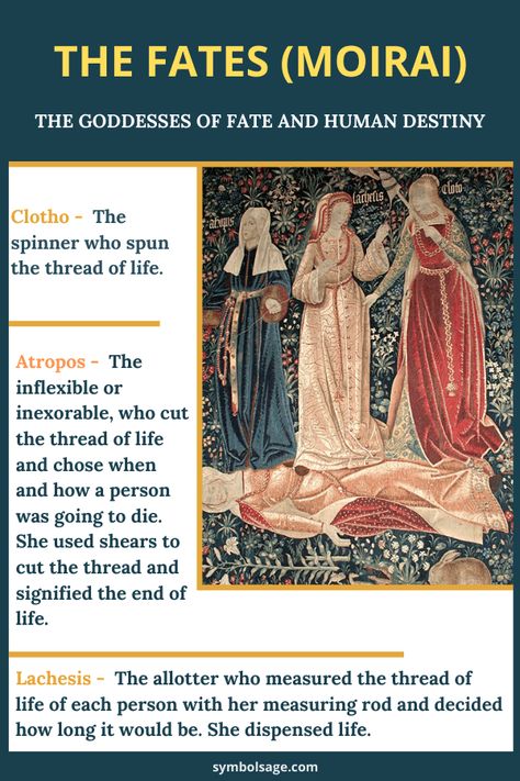 The Moirai, commonly known as the Fates, are a group of sisters who were charged with the job of assigning humans their fates. Here's a closer look at the three Fates. Three Fates Mythology, The Three Fates Greek Mythology, The Three Sisters Of Fate, Three Fates Aesthetic, Sisters Of Fate Greek Mythology, Greek Fates Tattoo, The Fates Aesthetic, Three Fates Greek Mythology, Three Fates Tattoo Greek Mythology