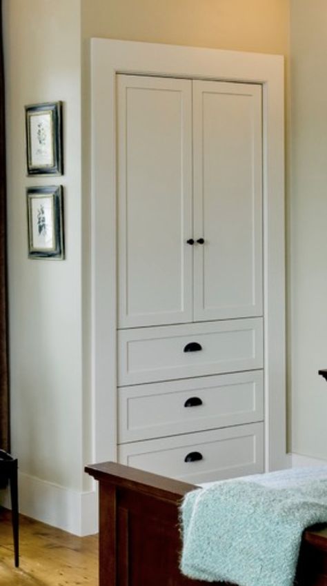 Built In Storage For Bedroom, Pendleton Boys Bedroom, Linen Closet Drawers Built Ins, Hall Linen Closet Built Ins, Linen Closet In Bedroom, Linen Built In Cabinet, Built In Cabinet Bedroom, Built In Closet Storage, Bedroom Closet Repurpose Ideas