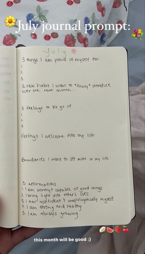 Journaling Mental Health, July Journal, Feelings Journal, Ava Jules, Manifesting Journal, Ideas Journal, Morning Journal, Journal Inspiration Writing, Wellness Journal