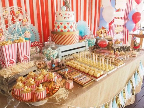 Vintage Train Birthday Party, Boys Birthday Party Ideas, Circus 1st Birthdays, 15th Birthday Party Ideas, Circus Decorations, Boys Birthday Party, Circus Theme Party, Birthday Party Desserts, Monster Trucks Birthday Party