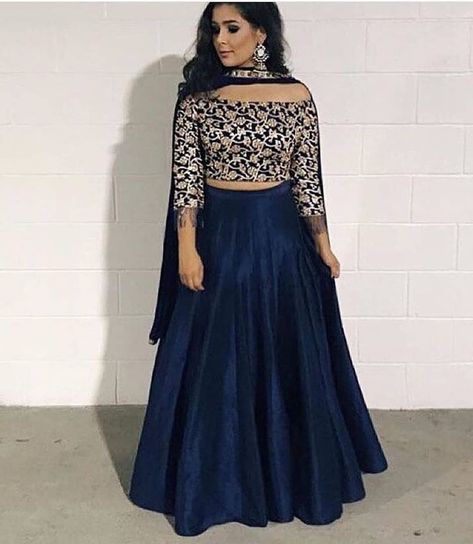 2,262 Likes, 4 Comments - Bollywood (@bollywoodsection) on Instagram: “Plzz whatsapp on +91-8866998661 .  Yay’ or ‘Nay’...?? How’s this gyzzz???? . Also give rating(1-10)…” Skirt And Crop Top Indian, Skirt And Crop Top, Choli Dress, Simple Lehenga, Indian Outfits Lehenga, Wedding Lehengas, Lehnga Dress, Indian Gowns Dresses, Designer Saree Blouse Patterns