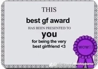 Found on iFunny Best Gf Award, Best Bf Award, Best Girlfriend, Cute Texts For Him, Text For Him, I Love My Girlfriend, Best Boyfriend, Mia 3, Cute Messages