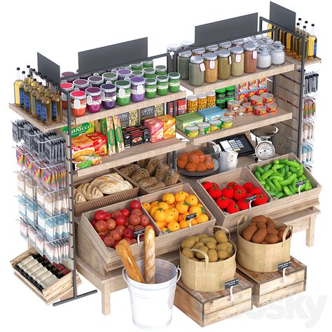 JC Grocery Store 7 - Shop - 3D model Modern Grocery Store, Supermarket Design Interior, Grocery Store Design, Supermarket Design, Store Shelves, 3ds Max Models, Oil Shop, Model Shop, Organic Colors