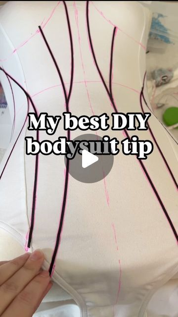 Sally | Corbeau Design Studio on Instagram: "My Best DIY bodysuit for tip (for any style bodysuit- not just a Lover bodysuit!)   All you need is 1) Draping tape and 2) a washable marker & and 3) a measuring tape (optional).   Step 1: I always mark a center vertical line on the front and back of the bodysuit Step 2: lay out your design with the draping tape using any reference photos and the vertical line as a guide.  Step 3: check your work! Make sure your lines are all even with the measuring tape (or eyeball it really good from a distance too if you can’t find your measuring tape).  Step 3: trace both sides on the tape with your marker.  Step 4: PEEL TIME  Step 5: label your color sections with the marker.   I much prefer using markers to chalk. The chalk rubs off way too easily so I onl Lover Bodysuit Diy, Diy Bodysuit, Bodysuit Diy, Lover Bodysuit, Style Bodysuit, Fashion Design Template, Washable Markers, Measuring Tape, Reference Photos